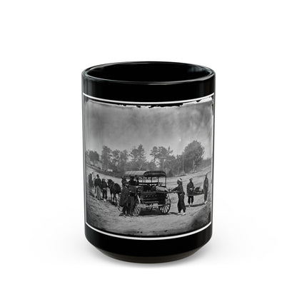 Unknown Location. Zouave Ambulance Crew Demonstrating Removal Of Wounded Soldiers From The Field; Another View (U.S. Civil War) Black Coffee Mug-15oz-The Sticker Space