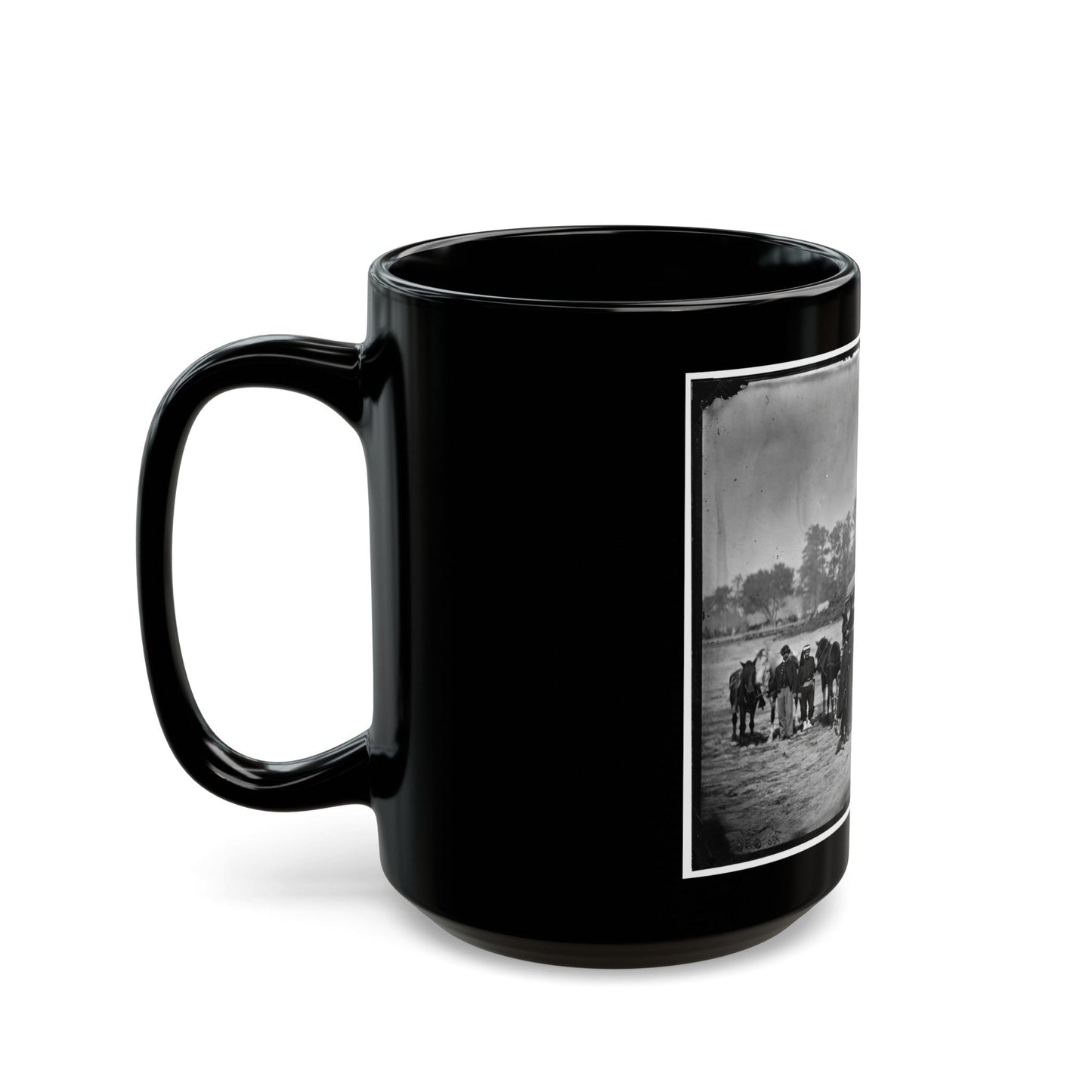 Unknown Location. Zouave Ambulance Crew Demonstrating Removal Of Wounded Soldiers From The Field; Another View (U.S. Civil War) Black Coffee Mug-The Sticker Space