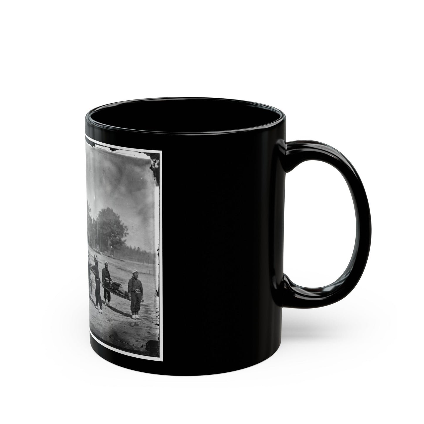 Unknown Location. Zouave Ambulance Crew Demonstrating Removal Of Wounded Soldiers From The Field; Another View (U.S. Civil War) Black Coffee Mug-The Sticker Space