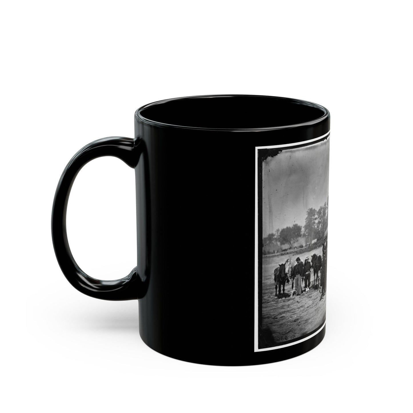 Unknown Location. Zouave Ambulance Crew Demonstrating Removal Of Wounded Soldiers From The Field; Another View (U.S. Civil War) Black Coffee Mug-The Sticker Space