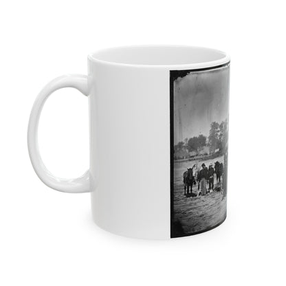 Unknown Location. Zouave Ambulance Crew Demonstrating Removal Of Wounded Soldiers From The Field; Another View (U.S. Civil War) White Coffee Mug-The Sticker Space