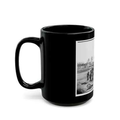 Unknown Location. Zouave Ambulance Crew Demonstrating Removal Of Wounded Soldiers From The Field (U.S. Civil War) Black Coffee Mug-The Sticker Space