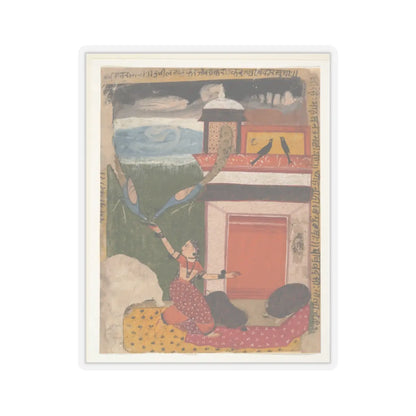 unknown - Madhumadhavai Ragini- Page from a Dispersed Ragamala Series (Garland of Musical Modes) - ca. 1640–50 v1 - STICKER Vinyl Kiss-Cut Decal