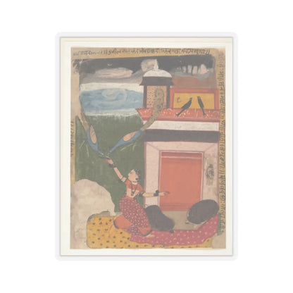 unknown - Madhumadhavai Ragini- Page from a Dispersed Ragamala Series (Garland of Musical Modes) - ca. 1640–50 v1 - STICKER Vinyl Kiss-Cut Decal