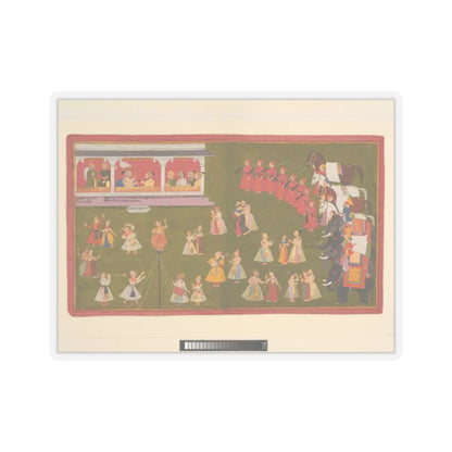 unknown - Maharana Amar Singh II, Prince Sangram Singh and Courtiers Watch a Performance - ca. 1705–8 - STICKER Vinyl Kiss-Cut Decal