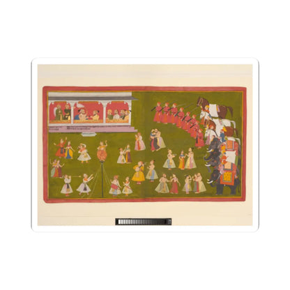 unknown - Maharana Amar Singh II, Prince Sangram Singh and Courtiers Watch a Performance - ca. 1705–8 - STICKER Vinyl Kiss-Cut Decal