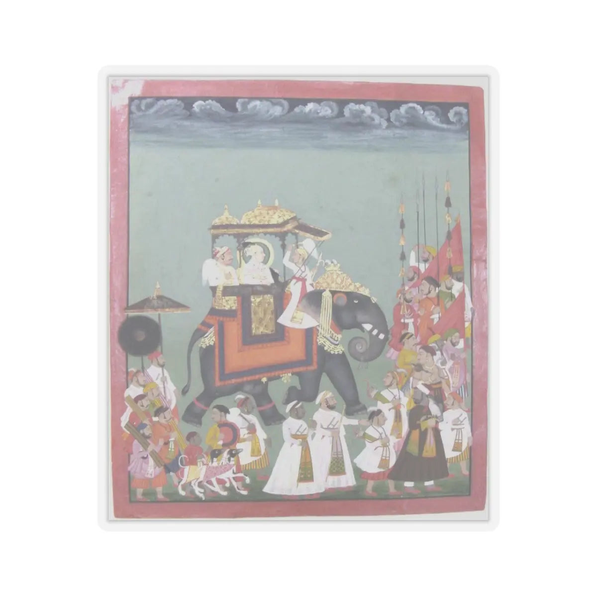unknown - Maharana Raj Singh II in Procession with Members of His Court - ca. 1755 - STICKER Vinyl Kiss-Cut Decal