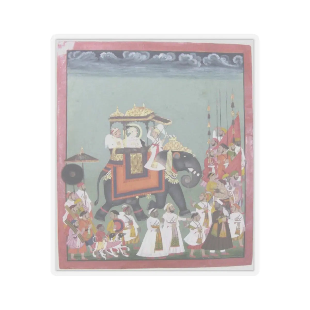 unknown - Maharana Raj Singh II in Procession with Members of His Court - ca. 1755 - STICKER Vinyl Kiss-Cut Decal