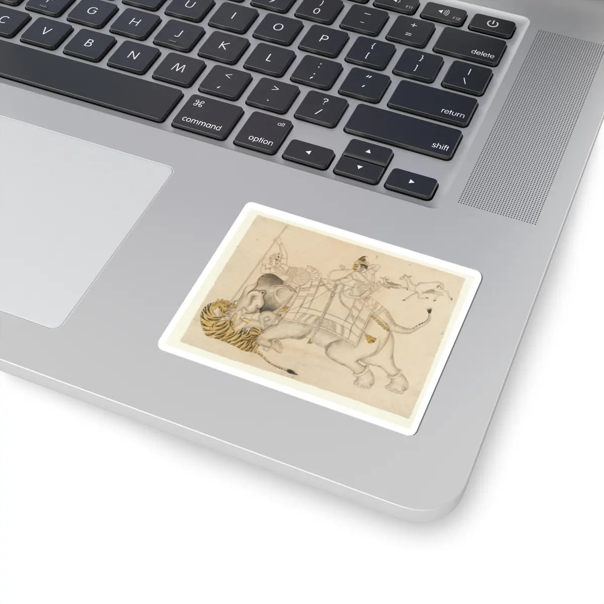 unknown - Maharao Shatru Sal II (1866–89) Hunting a Tiger - ca. 1866–89 v1 - STICKER Vinyl Kiss-Cut Decal