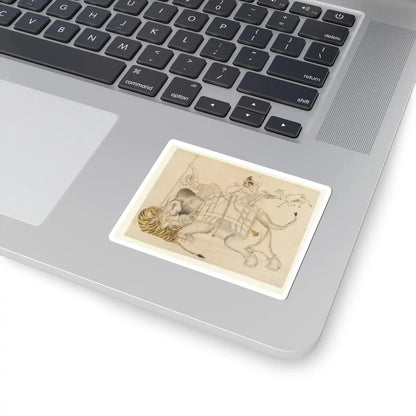 unknown - Maharao Shatru Sal II (1866–89) Hunting a Tiger - ca. 1866–89 v1 - STICKER Vinyl Kiss-Cut Decal