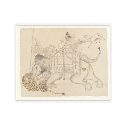 unknown - Maharao Shatru Sal II (1866–89) Hunting a Tiger - ca. 1866–89 v1 - STICKER Vinyl Kiss-Cut Decal