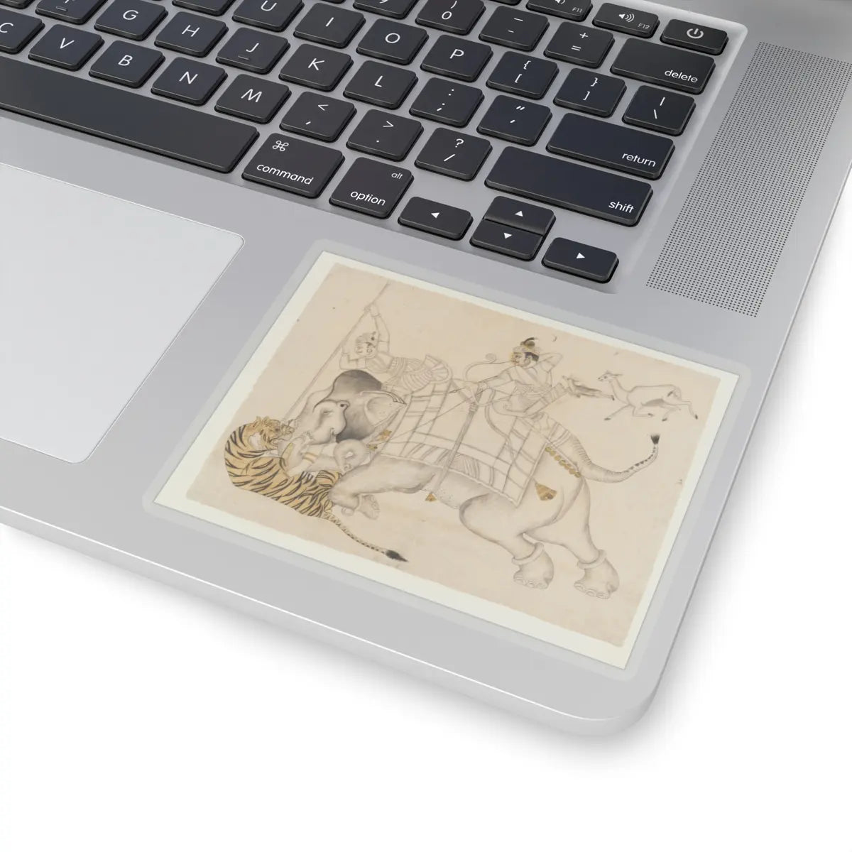 unknown - Maharao Shatru Sal II (1866–89) Hunting a Tiger - ca. 1866–89 v1 - STICKER Vinyl Kiss-Cut Decal