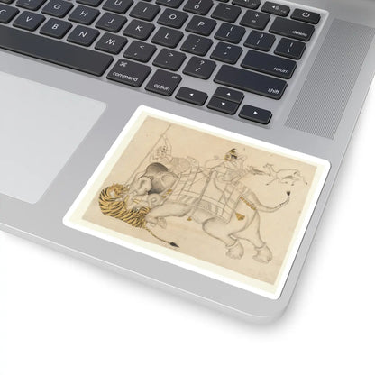 unknown - Maharao Shatru Sal II (1866–89) Hunting a Tiger - ca. 1866–89 v1 - STICKER Vinyl Kiss-Cut Decal