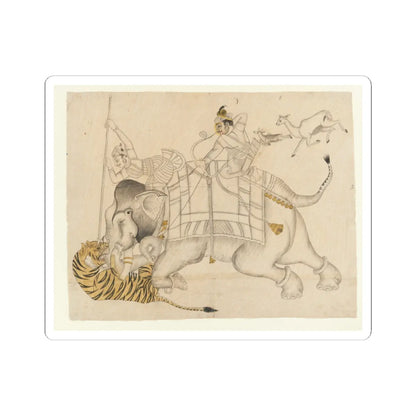 unknown - Maharao Shatru Sal II (1866–89) Hunting a Tiger - ca. 1866–89 v1 - STICKER Vinyl Kiss-Cut Decal
