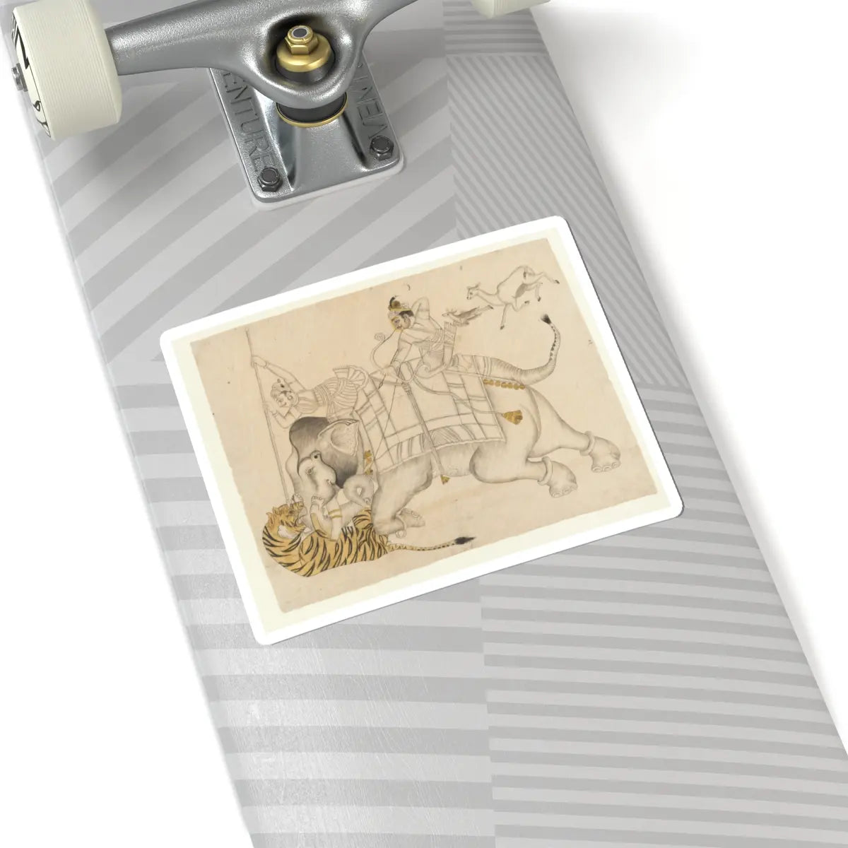 unknown - Maharao Shatru Sal II (1866–89) Hunting a Tiger - ca. 1866–89 v1 - STICKER Vinyl Kiss-Cut Decal