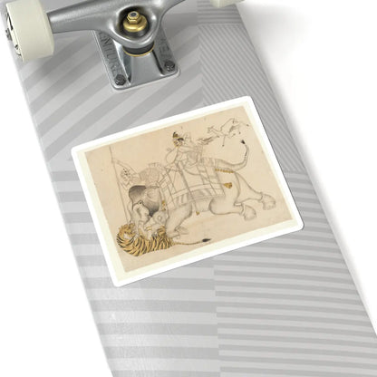 unknown - Maharao Shatru Sal II (1866–89) Hunting a Tiger - ca. 1866–89 v1 - STICKER Vinyl Kiss-Cut Decal