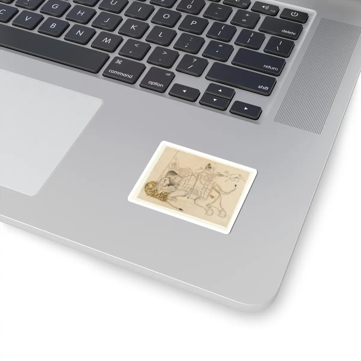 unknown - Maharao Shatru Sal II (1866–89) Hunting a Tiger - ca. 1866–89 v1 - STICKER Vinyl Kiss-Cut Decal