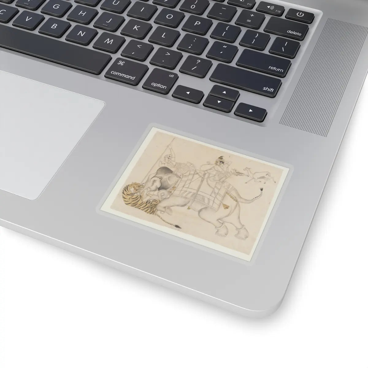 unknown - Maharao Shatru Sal II (1866–89) Hunting a Tiger - ca. 1866–89 v1 - STICKER Vinyl Kiss-Cut Decal