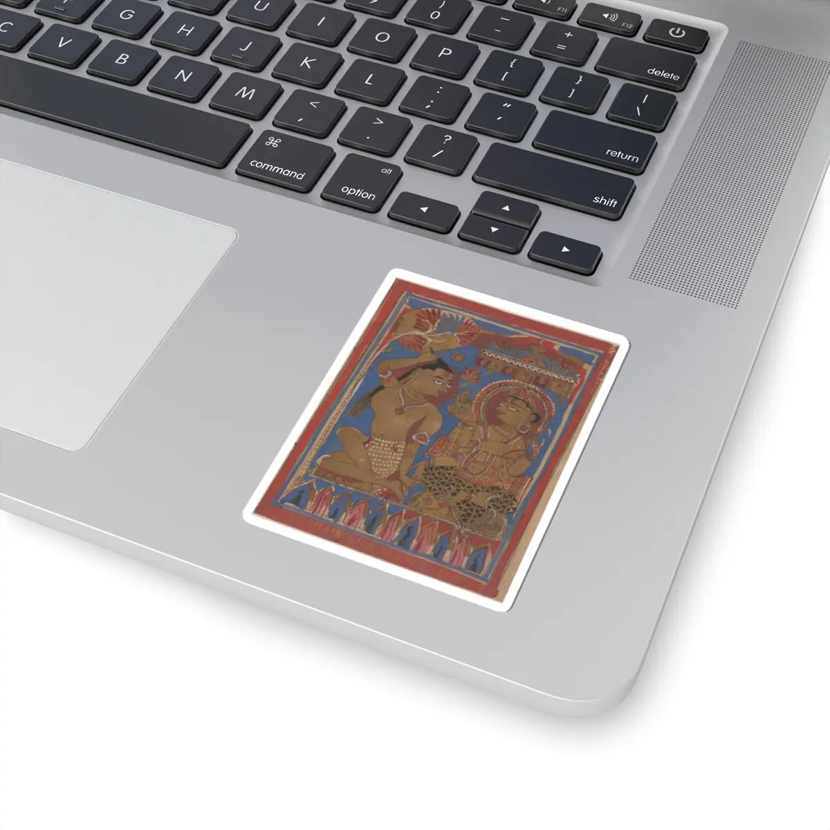 unknown - Mahavira Plucks Out His Hair- Folio from a Kalpasutra Manuscript - 15th century v1 - STICKER Vinyl Kiss-Cut Decal