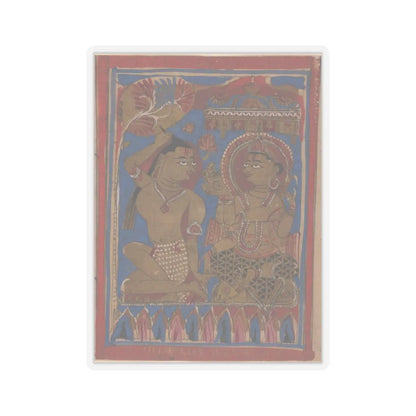 unknown - Mahavira Plucks Out His Hair- Folio from a Kalpasutra Manuscript - 15th century v1 - STICKER Vinyl Kiss-Cut Decal