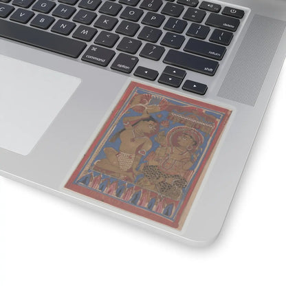 unknown - Mahavira Plucks Out His Hair- Folio from a Kalpasutra Manuscript - 15th century v1 - STICKER Vinyl Kiss-Cut Decal