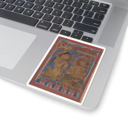 unknown - Mahavira Plucks Out His Hair- Folio from a Kalpasutra Manuscript - 15th century v1 - STICKER Vinyl Kiss-Cut Decal