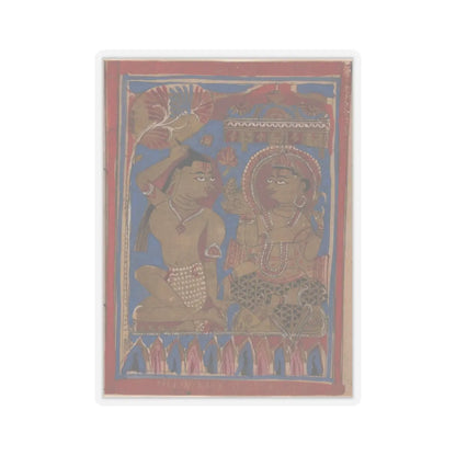unknown - Mahavira Plucks Out His Hair- Folio from a Kalpasutra Manuscript - 15th century v1 - STICKER Vinyl Kiss-Cut Decal