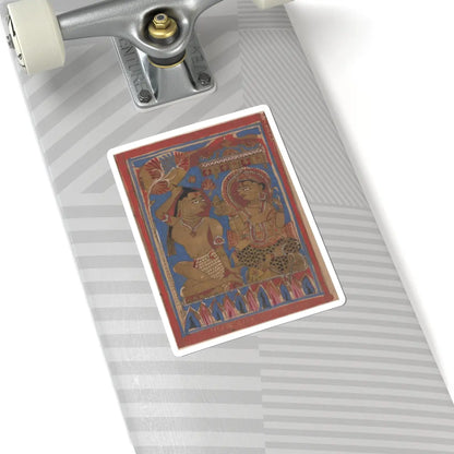 unknown - Mahavira Plucks Out His Hair- Folio from a Kalpasutra Manuscript - 15th century v1 - STICKER Vinyl Kiss-Cut Decal