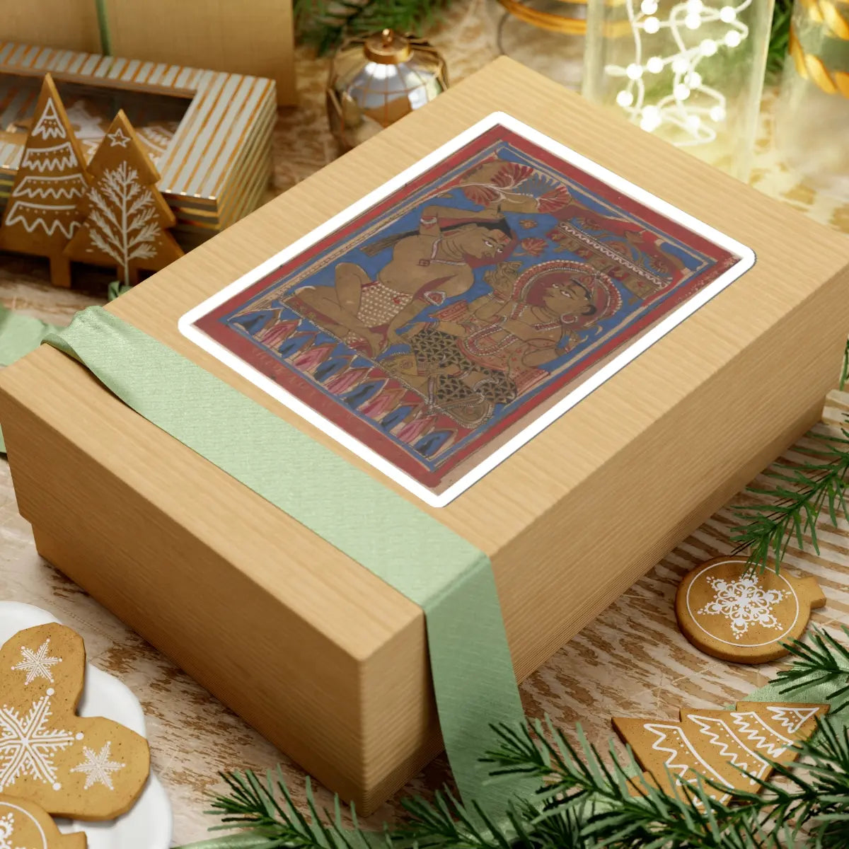 unknown - Mahavira Plucks Out His Hair- Folio from a Kalpasutra Manuscript - 15th century v1 - STICKER Vinyl Kiss-Cut Decal