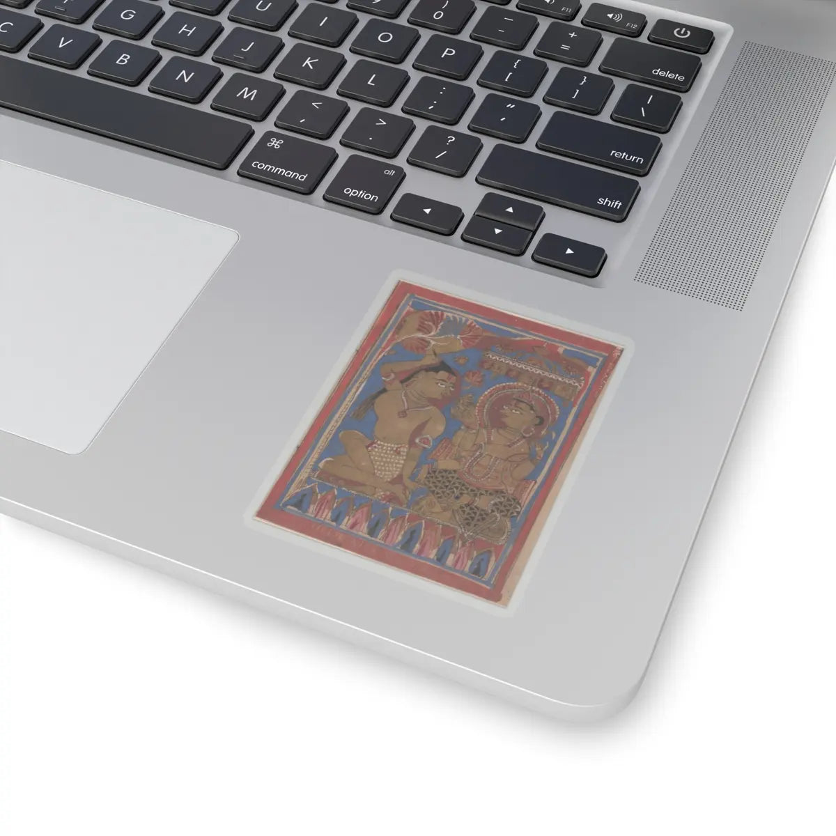 unknown - Mahavira Plucks Out His Hair- Folio from a Kalpasutra Manuscript - 15th century v1 - STICKER Vinyl Kiss-Cut Decal