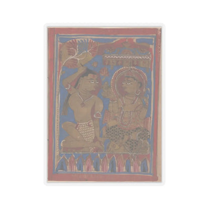 unknown - Mahavira Plucks Out His Hair- Folio from a Kalpasutra Manuscript - 15th century v1 - STICKER Vinyl Kiss-Cut Decal