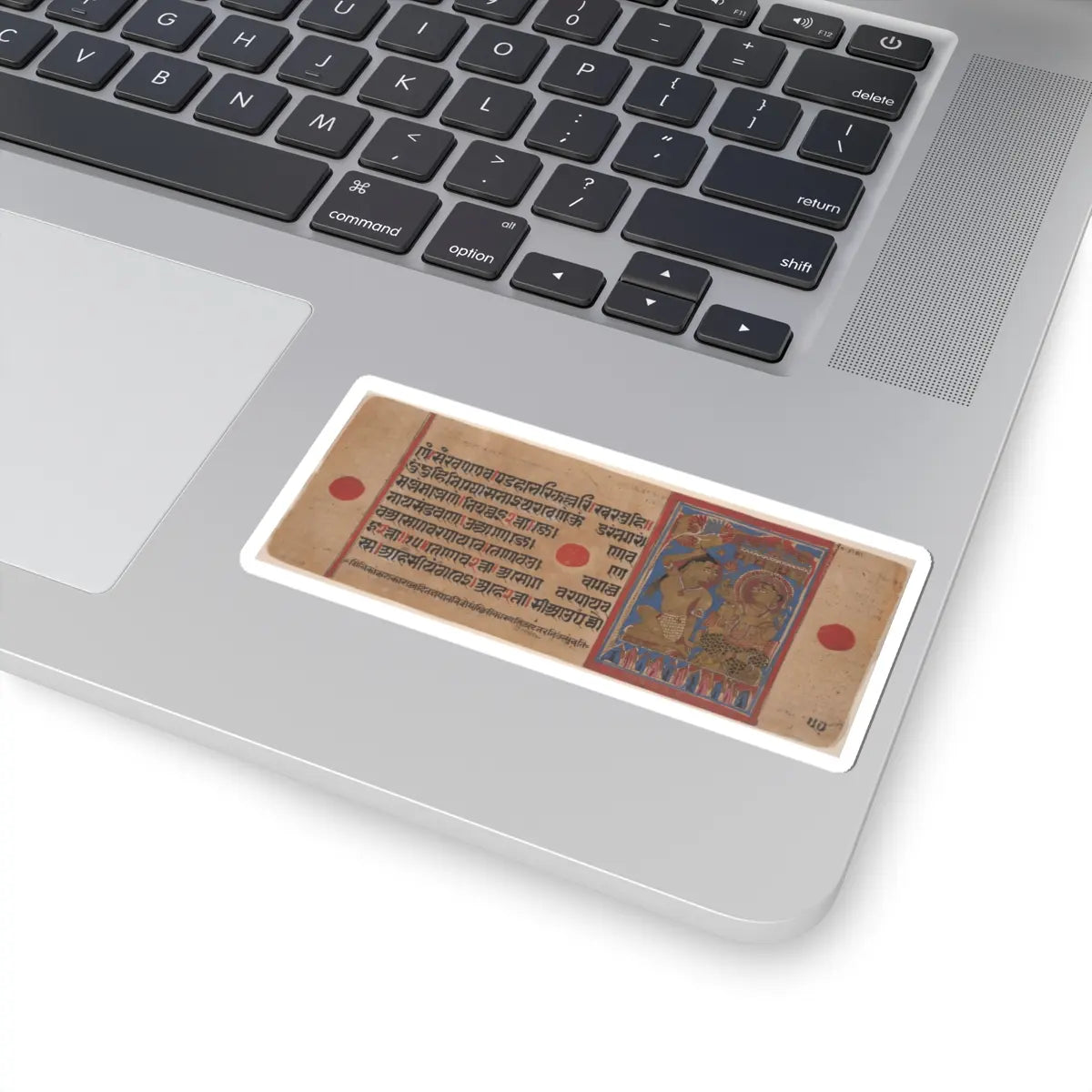 unknown - Mahavira Plucks Out His Hair- Folio from a Kalpasutra Manuscript - 15th century v2 - STICKER Vinyl Kiss-Cut Decal