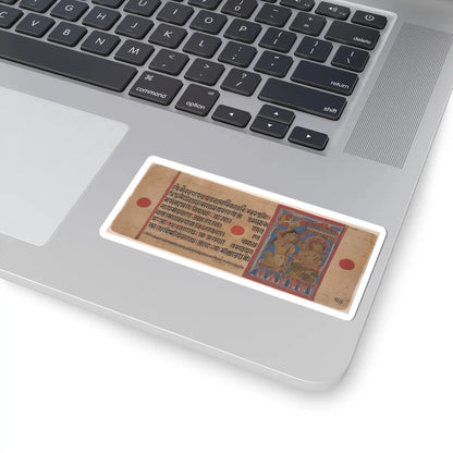 unknown - Mahavira Plucks Out His Hair- Folio from a Kalpasutra Manuscript - 15th century v2 - STICKER Vinyl Kiss-Cut Decal