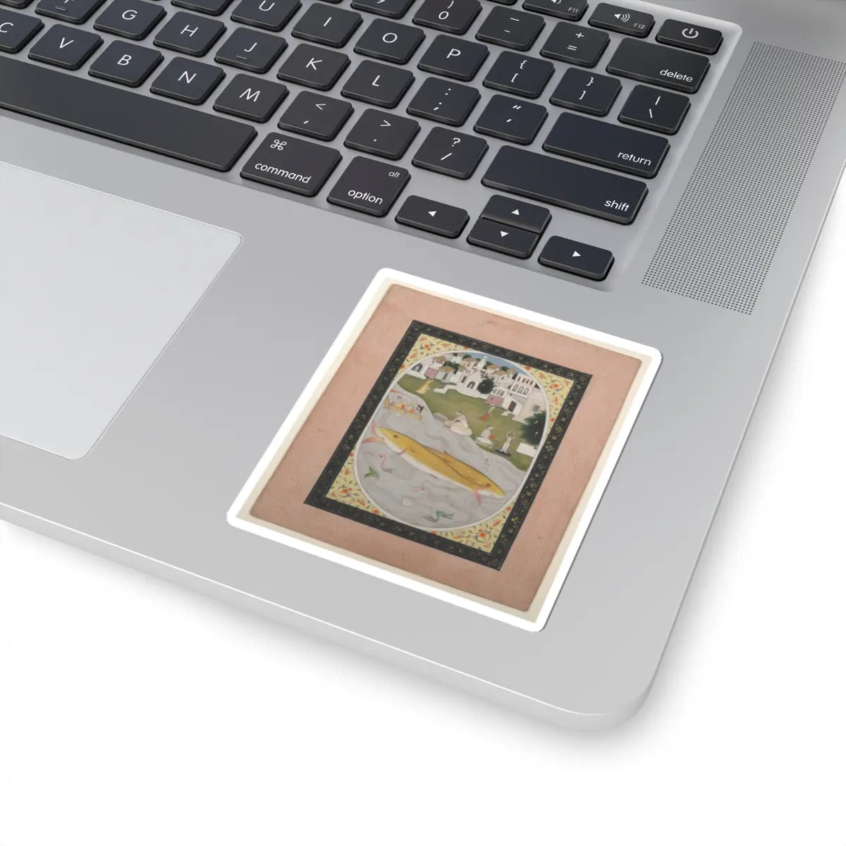 unknown - Manuscript Painting with Hindu Tantric Scene Depicting Two Fish - 1800–1820 v1 - STICKER Vinyl Kiss-Cut Decal