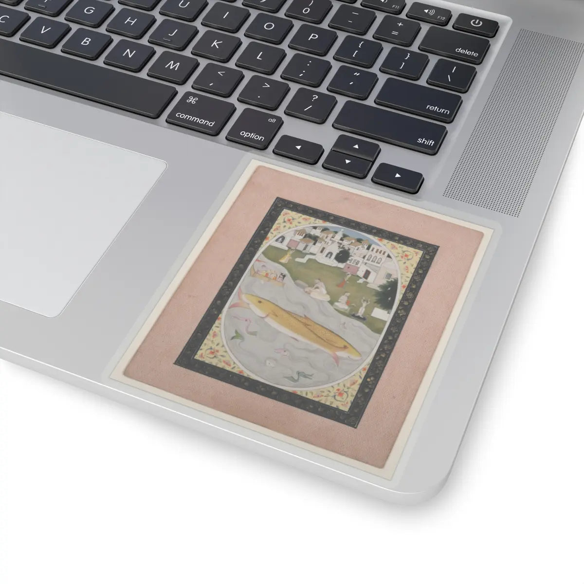 unknown - Manuscript Painting with Hindu Tantric Scene Depicting Two Fish - 1800–1820 v1 - STICKER Vinyl Kiss-Cut Decal