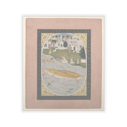 unknown - Manuscript Painting with Hindu Tantric Scene Depicting Two Fish - 1800–1820 v1 - STICKER Vinyl Kiss-Cut Decal