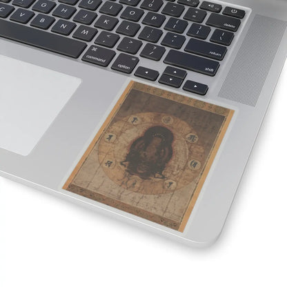 unknown - Monju Bosatsu with Eight Sacred Sanskrit Syllables - mid- to late 14th century v1 - STICKER Vinyl Kiss-Cut Decal