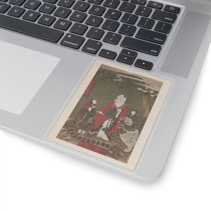 unknown - Mountain God with Tiger and Attendants - 1874 - STICKER Vinyl Kiss-Cut Decal
