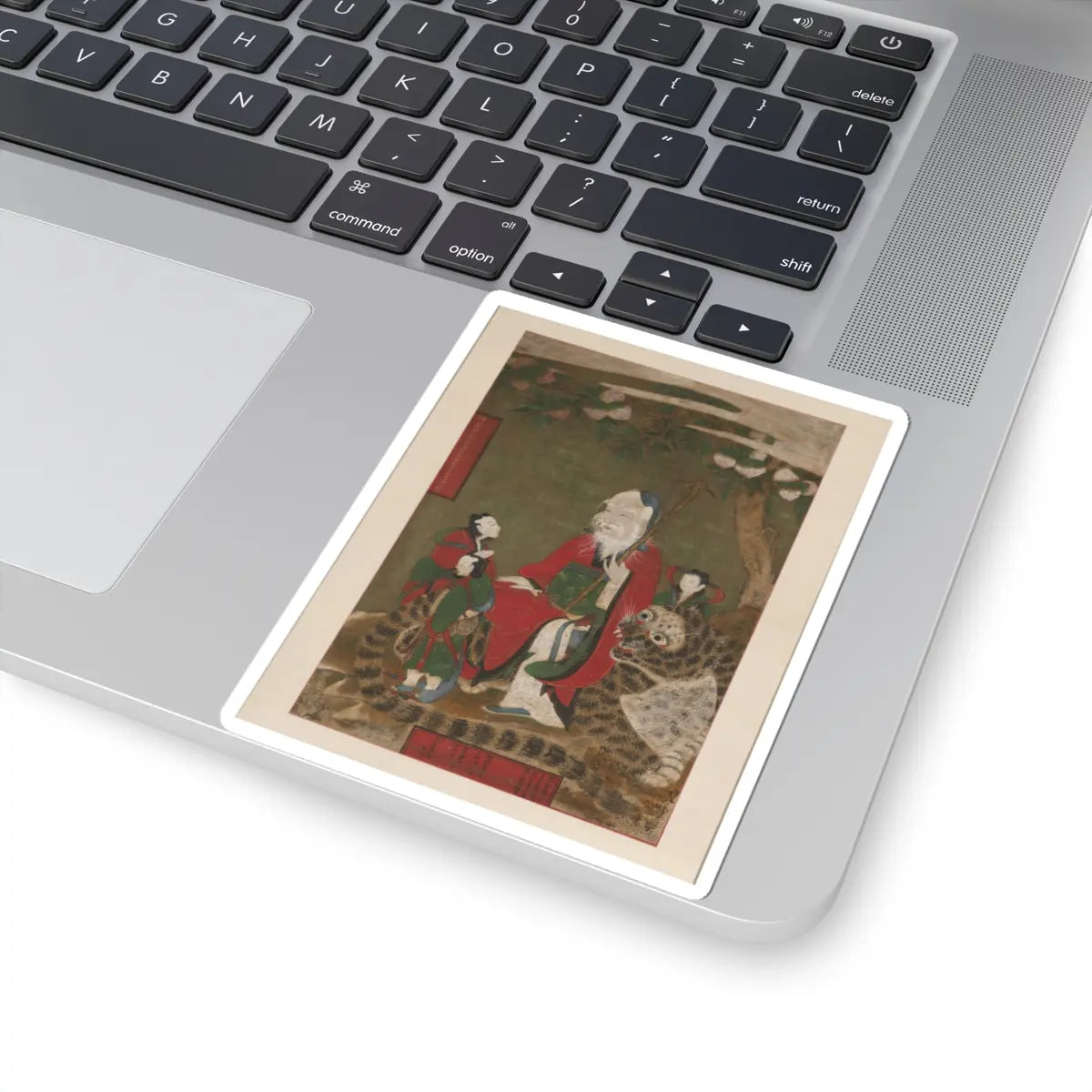 unknown - Mountain God with Tiger and Attendants - 1874 - STICKER Vinyl Kiss-Cut Decal