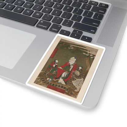 unknown - Mountain God with Tiger and Attendants - 1874 - STICKER Vinyl Kiss-Cut Decal