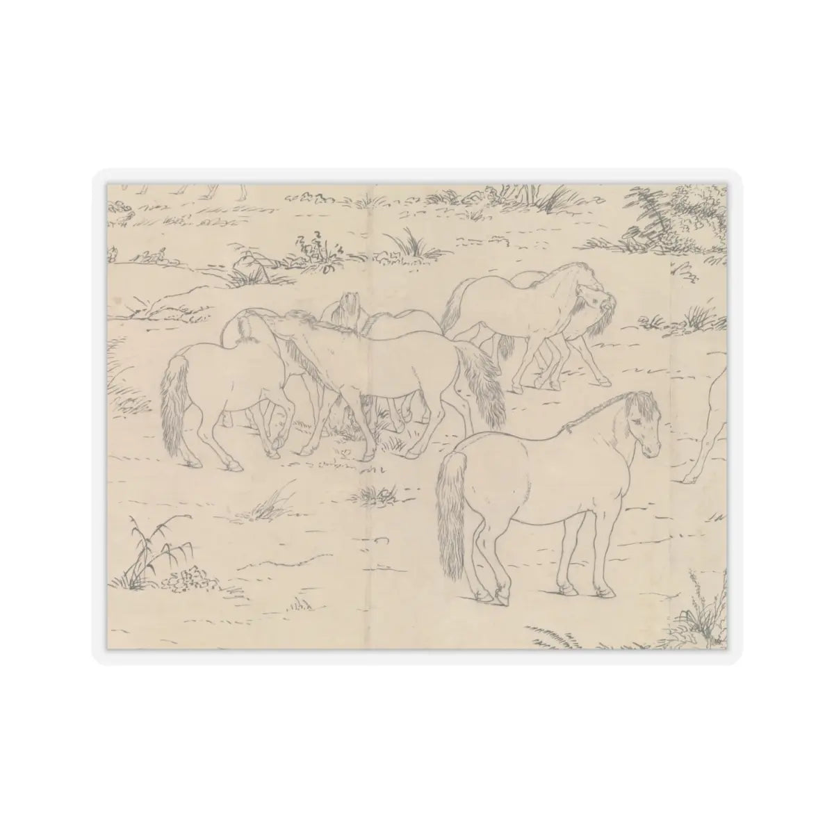 unknown - One Hundred Horses - datable to 1723–25 v14 - STICKER Vinyl Kiss-Cut Decal