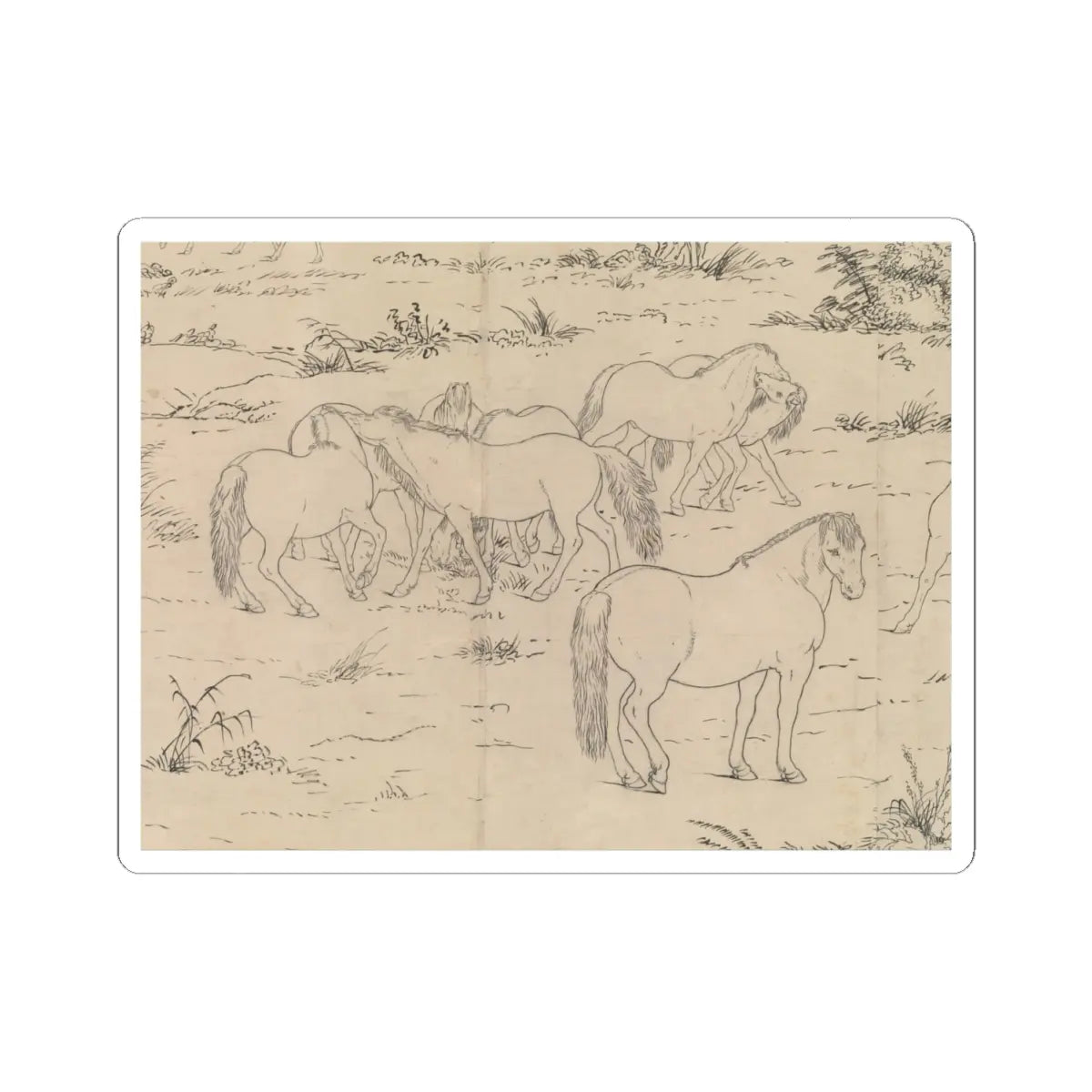 unknown - One Hundred Horses - datable to 1723–25 v14 - STICKER Vinyl Kiss-Cut Decal