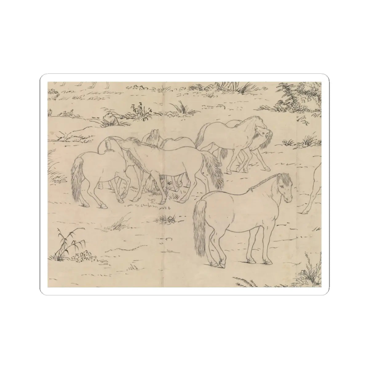 unknown - One Hundred Horses - datable to 1723–25 v14 - STICKER Vinyl Kiss-Cut Decal