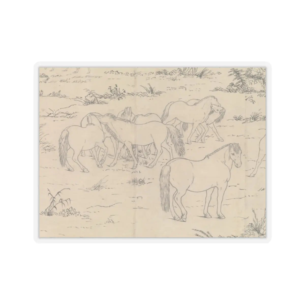 unknown - One Hundred Horses - datable to 1723–25 v14 - STICKER Vinyl Kiss-Cut Decal