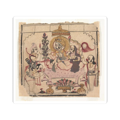 unknown - Page from a Dispersed Ramayana- (Story of Rama) - ca. mid-18th century v1 - STICKER Vinyl Kiss-Cut Decal