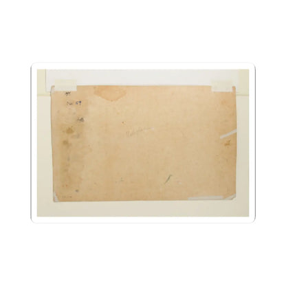 Reverse of a plain tan paper sheet with faint stains and light pencil marks and no visible artwork.