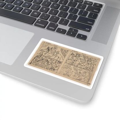 unknown - Page from a pattern book for a Uttaradhyayana sutra manuscript - ca. 1675 - STICKER Vinyl Kiss-Cut Decal