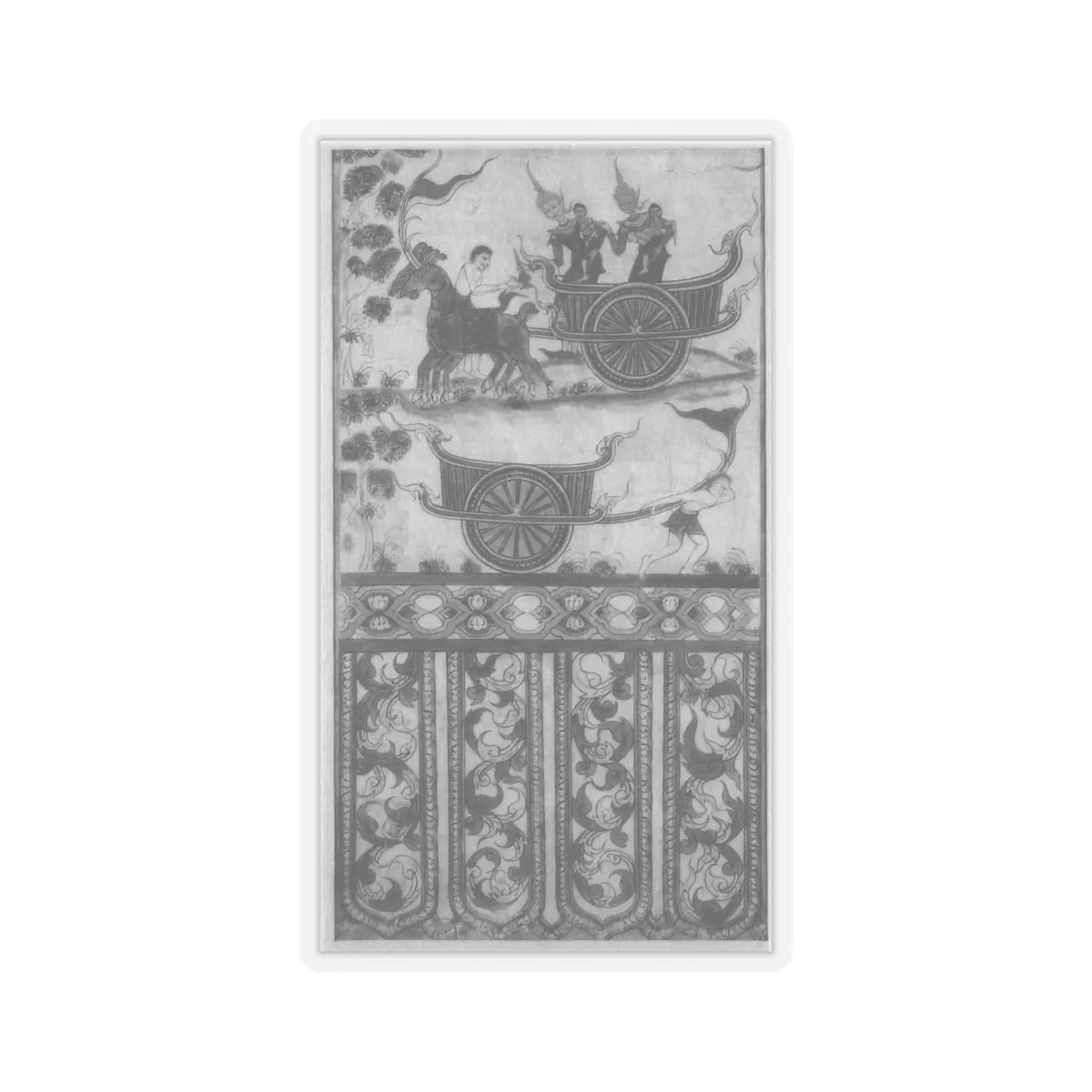 unknown - Prince Vessantara Gives Away His Chariot- Scene from a Vessantara Jataka - late 19th–20th century - STICKER Vinyl Kiss-Cut Decal