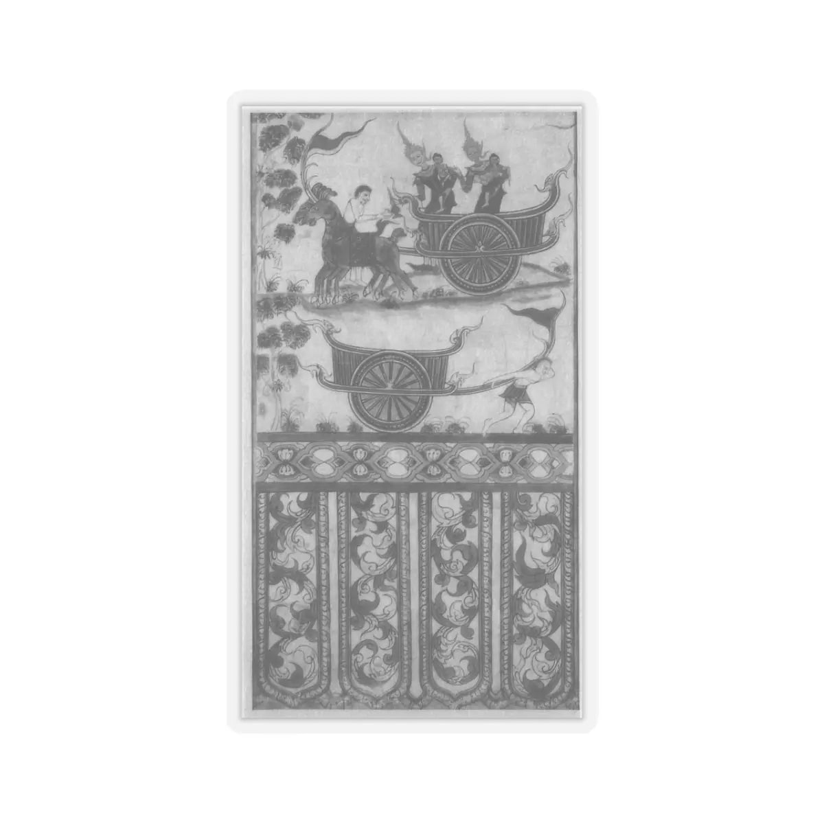 unknown - Prince Vessantara Gives Away His Chariot- Scene from a Vessantara Jataka - late 19th–20th century - STICKER Vinyl Kiss-Cut Decal