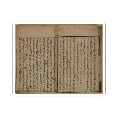 unknown - Printed Book of the Text for A Long Tale for an Autumn Night (Aki no yo no nagamonogatari) - dated 1642 v13 - STICKER Vinyl Kiss-Cut Decal